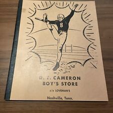 Nashville, TN  Scarce 1940s-50s D.T. Cameron BOY'S Store Notebook Football picture
