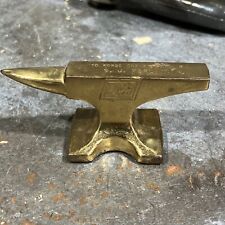 Schlitz Beer Anvil Gold Brass Rare Paperweight “To Forge Our Friendship” picture