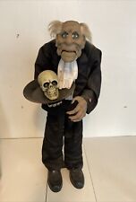 Vintage Magic Power Company Old Man Butler W/Skull On Platter Halloween Prop picture