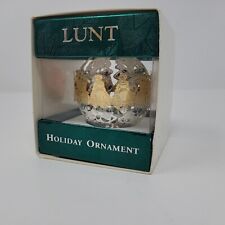 Vintage Lunt Silversmiths Silver Plate Ball Ornament 12 Days Christmas 8th CH588 picture