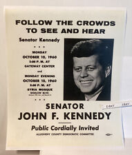 OCT. 1960 PITTSBURGH PA SENATOR JOHN F KENNEDY SPEECH PRE-PRESIDENT ELECTION NEW picture