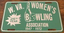 1972 West Virginia Women's Bowling Association Booster License Plate 25th Year picture