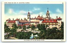1937 ST AUGUSTINE FLORIDA FL HOTEL PONCE DE LEON HENRY FLAGLER POSTCARD P2677 picture