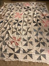 Vintage Handmade Pinwheel Quilt 65” X 77” Unfinished Project picture