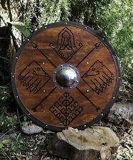 Viking Dragon Shield Armor Round Wooden Dragon Shield Renaissance Shield picture