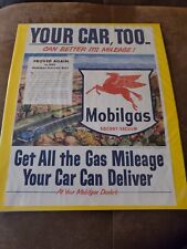 Vintage 1950s Mobiloil Mobilgas Ad Magazine Print 