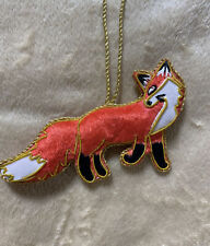 St. Nicolas Embroidered Sienna Fox Ornament  4x2.25”  #CD2934. NEW picture