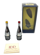 Vintage Tip Tap Set of 2 Bowling Pin Wine Bottle Stoppers In Original Box MCM picture