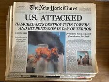 Original New York Times 9/11 issues Sept 12,13,14,15,16 (5 total - main section) picture