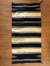 Vintage Mexican Handwoven Rug/Wall Hanging Earth Tones Tribal Striped 29x59 Boho picture