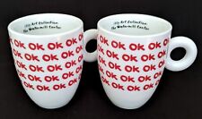 (2) Illy Coffee ~ 8 oz Latte Cups ~ OK ~ 2014 Art Collection ~ Watermill Center picture