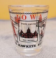Iowa The Hawkeye State Shot Glass Souvenir Travel Clear Glass  picture