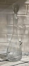 Vintage Detailed Flower Etched Glass Liquor Decanter with Stopper picture
