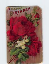 Postcard A Happy Birthday Roses Flower Art Print picture