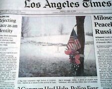 COLUMBINE High School Massacre Shootings Colorado Mass Murder 1999 LA Newspaper picture
