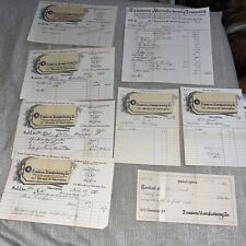 8 Antique 1890s Invoices Receipts Papers: Dennison Manufacturing Philadelphia PA picture