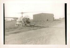 Vintage Bell 47 Helicopter B&W Photo Air Transport Henderson TX Bi-Plane picture