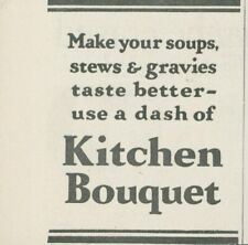 1928 Kitchen Bouquet Make Soups Stew Gravies Taste Better Dash Vtg Print Ad PR5 picture