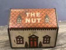 Vintage The Nut House Nuts Of Quality Tin Bank Cabin Advertising LYNN MA picture