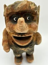 Vintage 1960's Hand Carved Wooden Norwegian Troll picture