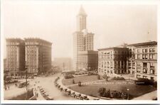 RPPC Courthouse Square, Smith Tower, Seattle Washington - c1920s Photo Postcard picture