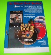 Mad Dog II The Lost Gold Original NOS Video Arcade Game Flyer American Laser #2 picture
