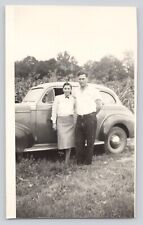 Vintage Photo Chevrolet Car Automobile Couple Posing Original c1939 picture