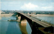 Vintage postcard of illuminated Eads Bridge, St. Louis. picture
