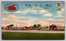 Walker's De Luxe Motel Dothan Alabama AL Linen 1951 Postcard picture