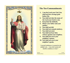 (2 copies) Ten 10 Commandments Holy Prayer Cards Catholic picture