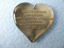 Vintage Irridescent Religious Heart Pendant With Psalm 23 Paraphrased picture