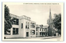 Postcard St Mary's School, Parsonage, Church & Convent, Freeport PA I51 picture