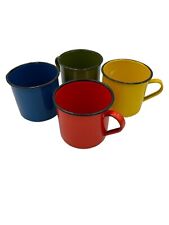 Set Of 4 Multi Colored Enamel Cups picture