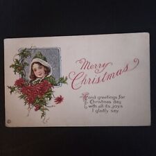 Christmas Postcard 1920 With Christmas Seal & Scott's 498 Green Washington Stamp picture