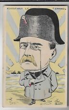 1904 French Cartoon Postcard Teddy Roosevelt as Napoleon #1 Artist Signed Lion picture