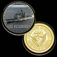 U.S. United States Navy | USS Vicksburg CG-69 | Gold Plated Challenge Coin picture