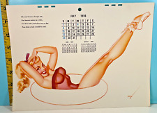 1956 July George Petty Pin-Up Risque Calendar Page picture
