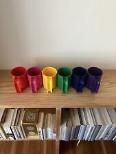 Heller Mugs Set 6 Massimo Vignelli Stackable Melamine Rainbow Colors picture