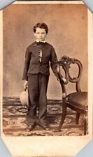 Handsome Boy with Hat in Hand, c1860s, CDV Photo, #2095 picture