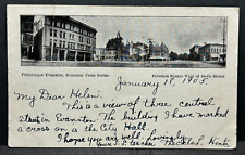 Postcard Evanston IL Fountain Square West of Davis Street 1905 Postmark picture