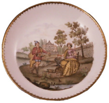 Antique 18thC Italian Porcelain Scenic Saucer Porzellan Untertasse Italy Scene picture