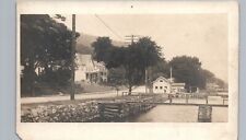 PIERMONT ON THE HUDSON rockland co ny real photo postcard rppc boat dock road picture