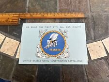 1944 U.S. Navy Seabees-We Build & Fight With All Our Might-WWII-Postcard picture