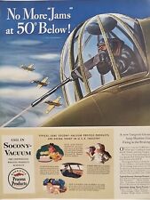 1942 Socony-Vacuum Fortune WW2 Print Ad Q1 War Plane US Fighter Pilot Firefight picture