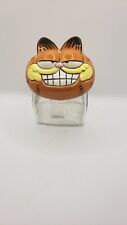 Vintage Garfield Enesco Cat Jim Davis Ceramic Glass Cookie Candy Jar 1981 1980s picture