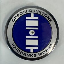 Ultra Rare FM Fairbanks Morse Round Metal Button, Label, Opposed Pistons, Pin picture
