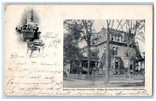 1908 Buffalo Club Delaware Avenue Buffalo Morning Express NY Dual View Postcard picture