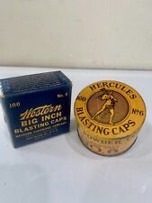 DuPont Western Blasting Cap Tin Lot 100 Ct. No. 6 Blasting Caps picture