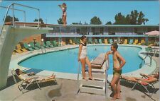 Gary, IN: Americana Motel, Swimming Pool - Vintage Lake Co, Indiana Postcard picture