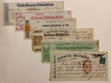 Collection of 6 Early Colorado Territorial Checks 1866-1867 picture